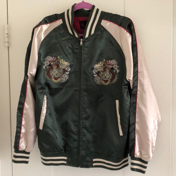 Jackets & Blazers - Vintage Satin Japanese Bomber Jacket